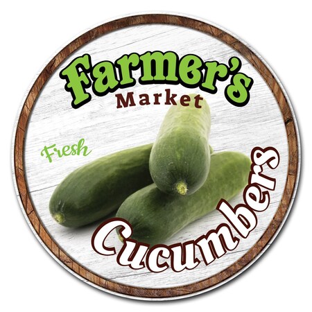 Signmission Farmers Market Cucumbers Circle Corrugated Plastic Sign, C-12-CIR-Cucumbers C-12-CIR-Cucumbers
